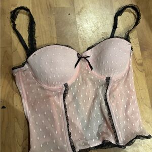 Elegant Pink Lace Bustier